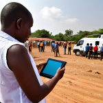 **Prompt 1: Faith-Inspired Innovation in Humanitarian Aid**
    A vibrant, dynamic scene showcasing diverse humanitarian aid efforts in the 21st century. The image should convey a sense of hope and purpose, with people from various backgrounds working together. Integrate modern technological elements such as a tablet displaying real-time data for transparent aid tracking, a drone providing aerial support for logistics, or a smartphone facilitating rapid crisis response. The atmosphere is professional and compassionate, highlighting the blend of timeless values like empathy and love for neighbor with contemporary efficiency. Subtle visual cues of collaboration and progress are key, with a focus on practical assistance like rebuilding infrastructure, medical support, or educational initiatives. Professional photography, warm lighting, and a global feel.