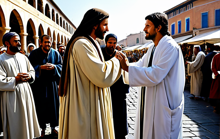 예수 그리스도의 생애 - Young Jesus Studying**

A young boy, representing Jesus, fully clothed in simple, modest attire typi...