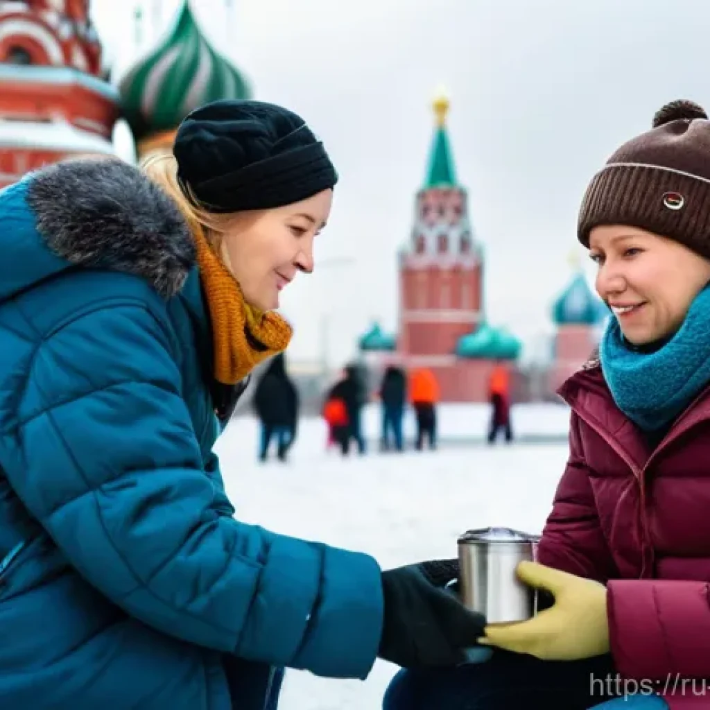 기독교와 선교 지원 - **Prompt:** "A vibrant, panoramic scene capturing the duality of modern missionary service in Russia...