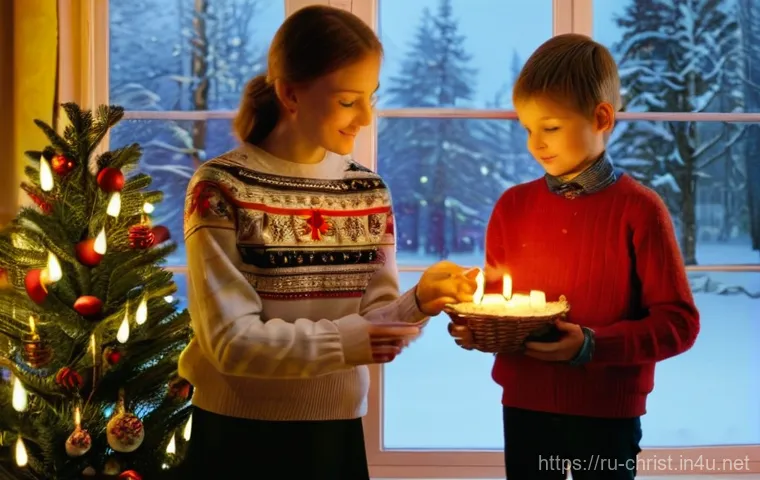 기독교의 성탄절 - Prompt 1: Cozy Family Christmas Tree Decoration**