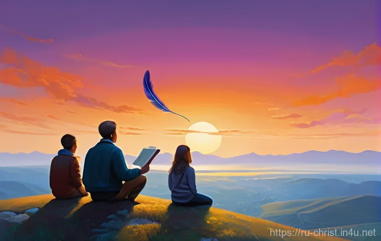 기독교와 공산주의 - A poignant, warm-toned photograph-like digital art piece depicting three generations of a Russian fa...