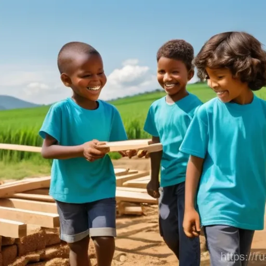 기독교와 현장 선교 - **Prompt: Building Hope Together**
A vibrant and diverse group of missionaries, dressed in pract...